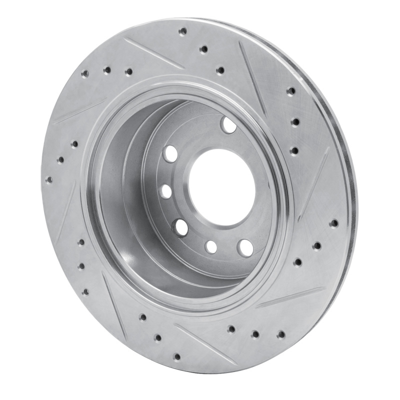 Cadillac Catera Brake Rotor (1) - Rear Left - R1 Concepts - Drilled & Slotted - Silver - 2001
